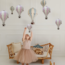 Decorative hot air balloon size L in pink and beige – stylish nursery wall decor