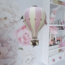 Decoratieve luchtballon maat L in roze en beige – stijlvolle wanddecoratie voor de kinderkamer