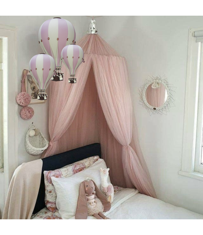 Decoratieve luchtballon maat L in roze en beige – stijlvolle wanddecoratie voor de kinderkamer