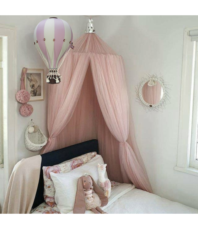 Decoratieve luchtballon maat L in roze en beige – stijlvolle wanddecoratie voor de kinderkamer