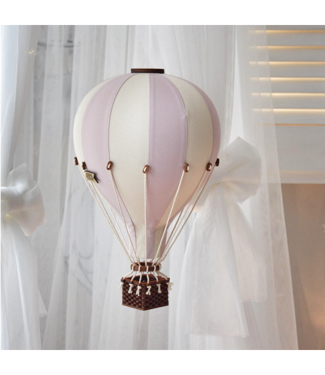 Decoratieve luchtballon maat L in roze en beige – stijlvolle wanddecoratie voor de kinderkamer