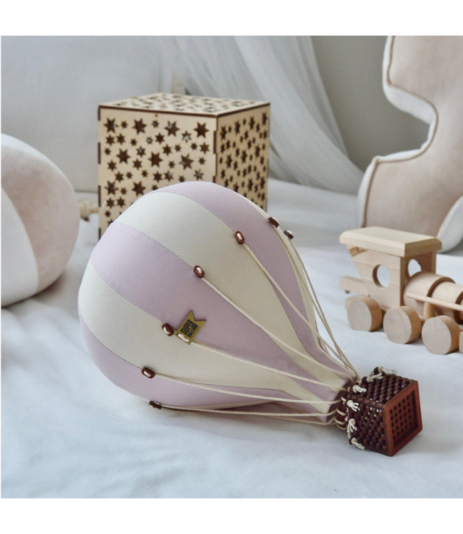 Decoratieve luchtballon maat L in roze en beige – stijlvolle wanddecoratie voor de kinderkamer