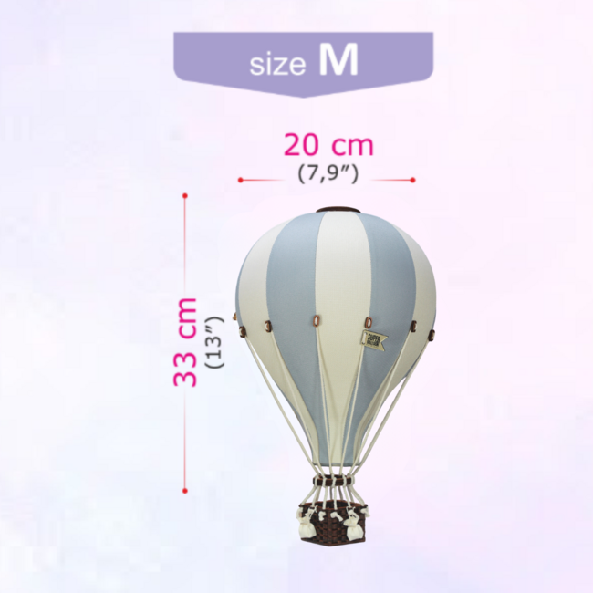 Decorative hot air balloon in cream and mint tones for a charming interior