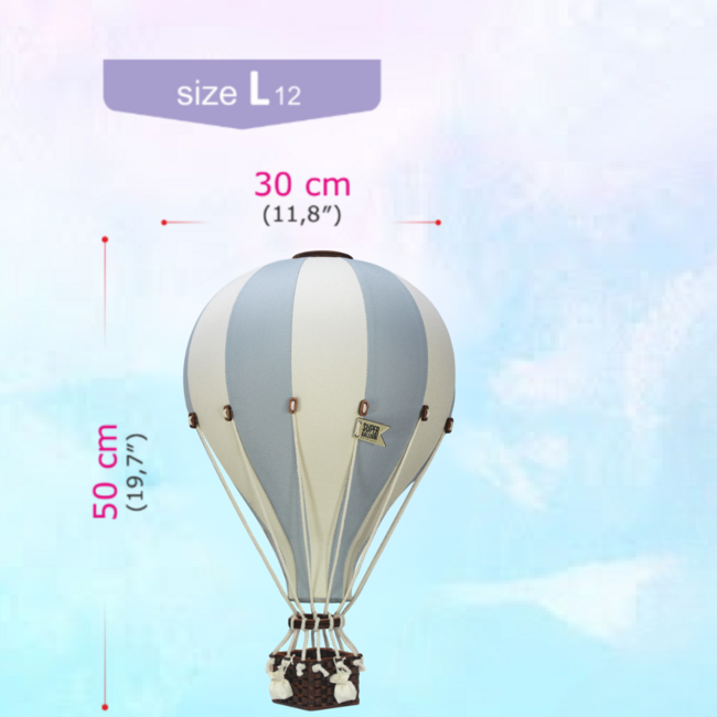 Decorative hot air balloon in cream and mint tones for a charming interior