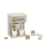 Houten espressomachine in nougat kleur voor kinderen, perfect voor fantasierijk speelplezier