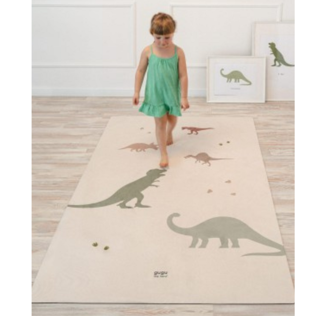 Rechthoekig speelkleed van natuurrubber met Dino World-print voor veilig en comfortabel speelplezier