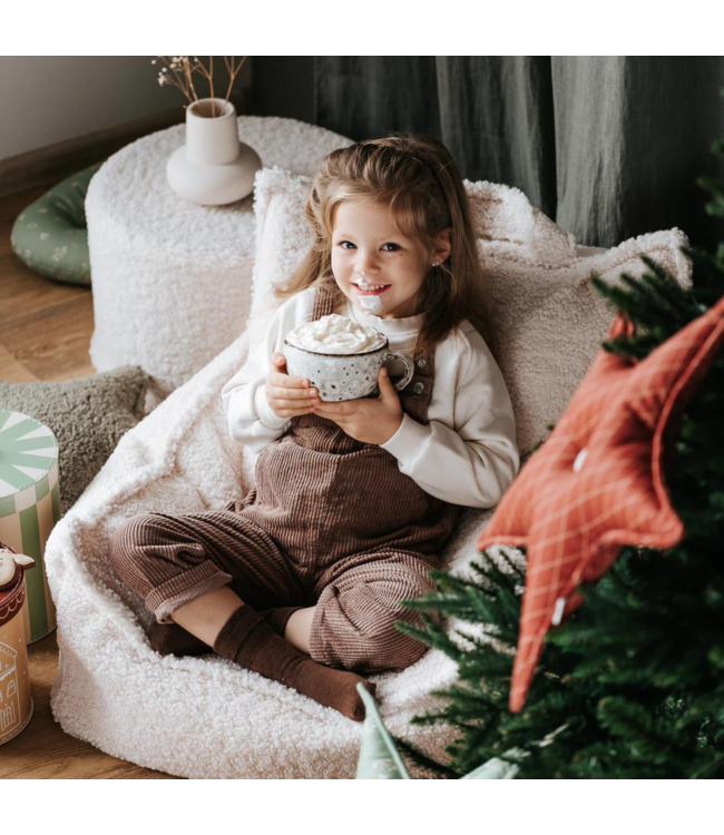Zitzak van teddy stof in de kleur Bearly crème
