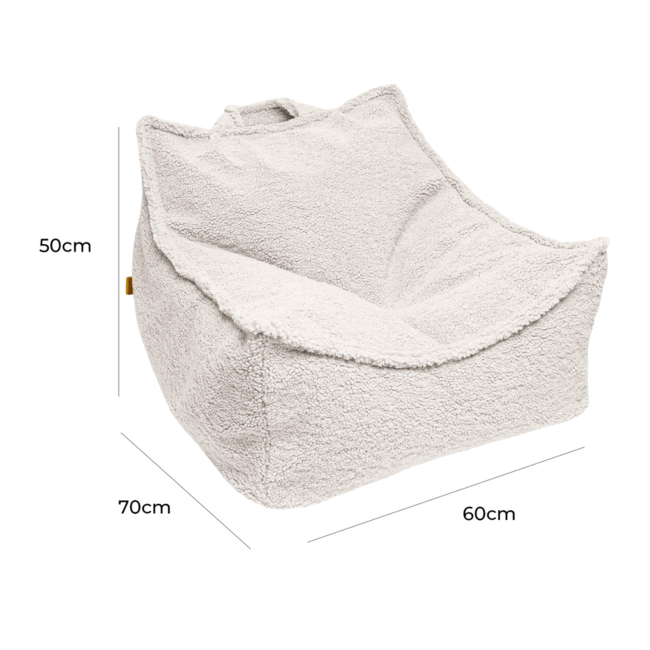 Sitzsack aus Teddy Stoff in der Farbe Bearly crème