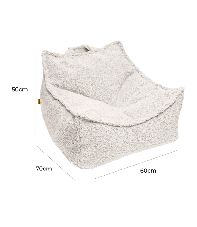 Zitzak van teddy stof in de kleur Bearly crème