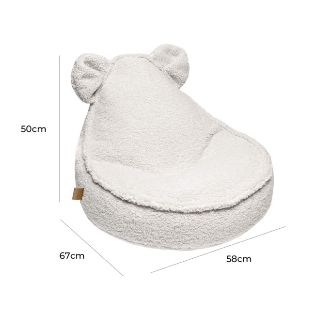 Beanbag in teddy fabric with bear shape | Bearly Cream | Cozy and playful