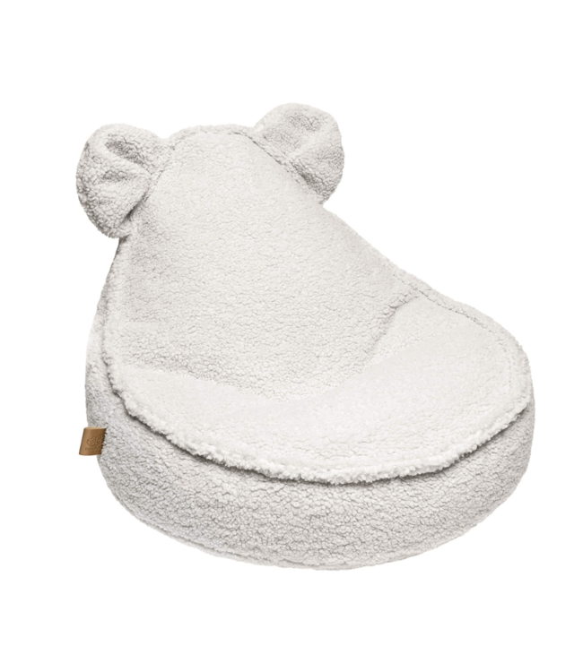 Zitzak in teddy stof met berenvorm | Bearly crème | Knus en speels