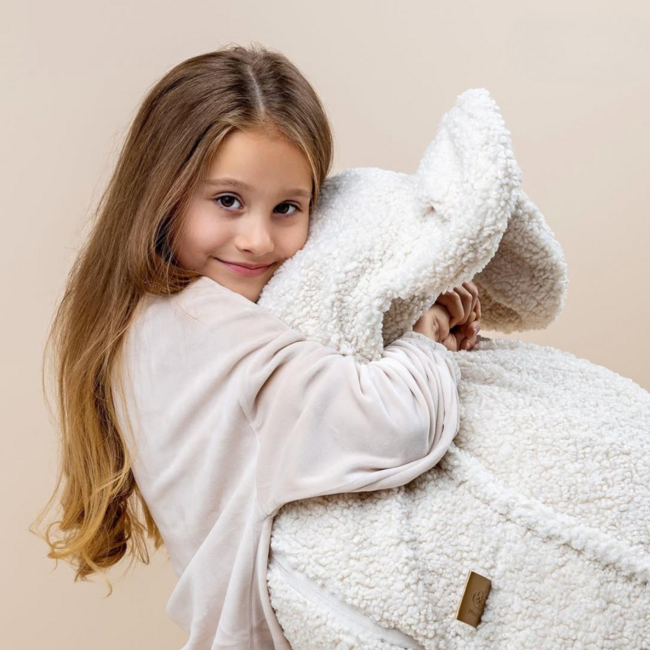 Pouf en tissu Teddy en forme d’ours | Bearly Crème | Douillet et ludique