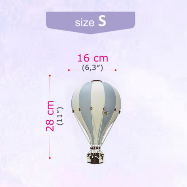 Ballon aérien taille S crème/menthe – fait main, léger et sûr