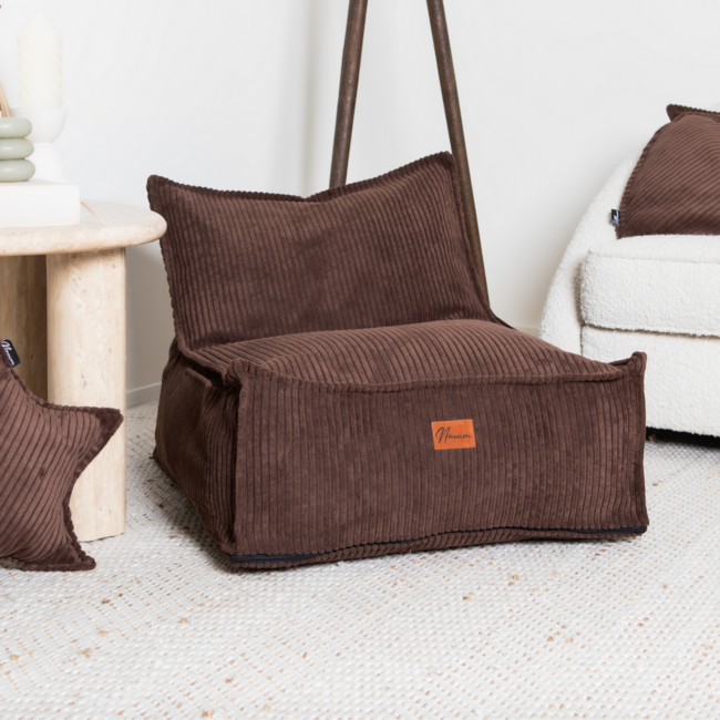 Kindersitzsack Corduroy Braun – handgefertigt, bequem und sicher