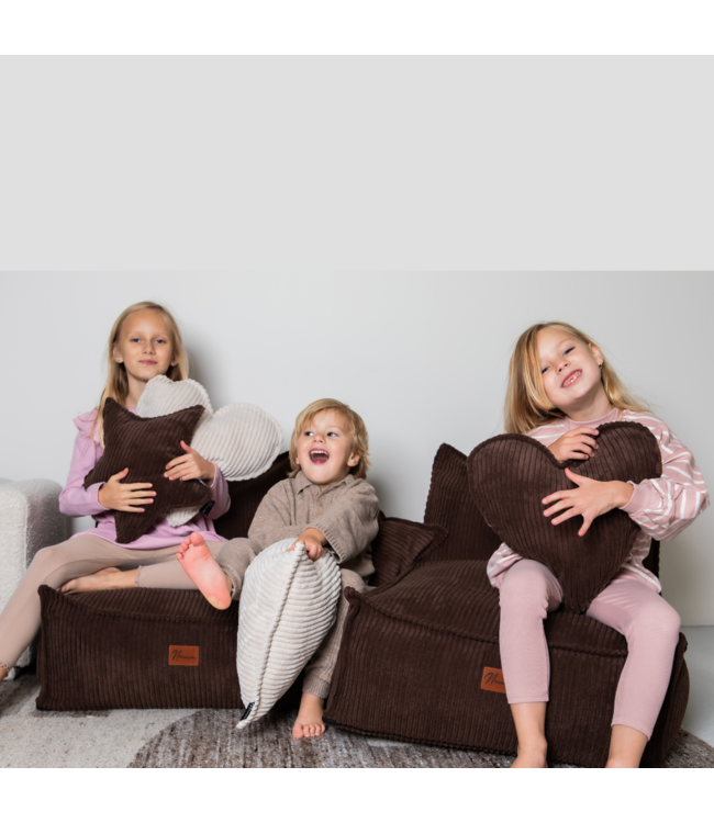 Kinderzitzak corduroy bruin – handgemaakt, comfortabel en veilig