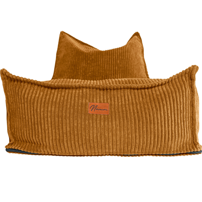 Kids beanbag corduroy mustard yellow – handmade, comfortable and safe