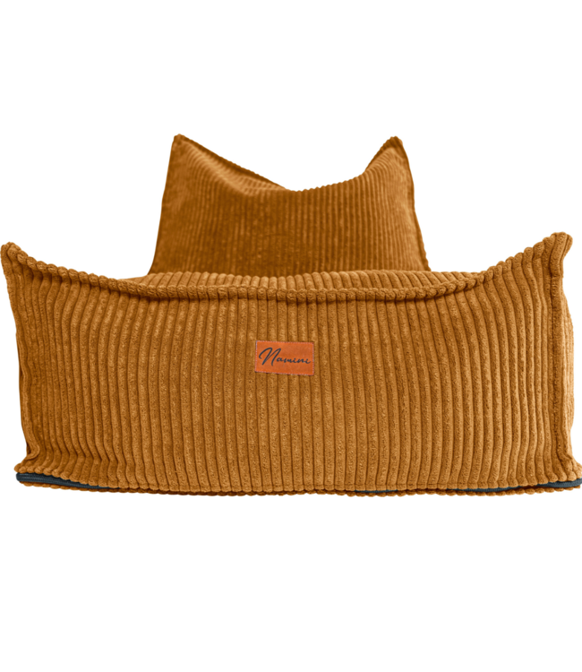 Kinderzitzak corduroy mosterdgeel – handgemaakt, comfortabel en veilig