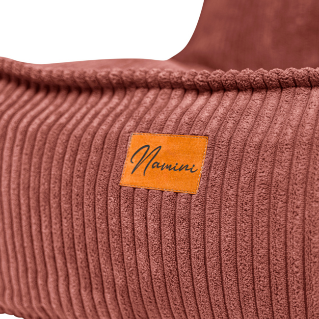 Pouf enfant velours rose – fait main, confortable et sûr