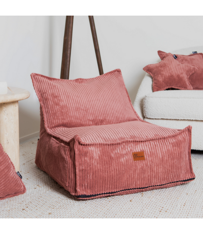 Kinderzitzak corduroy roze – handgemaakt, comfortabel en veilig