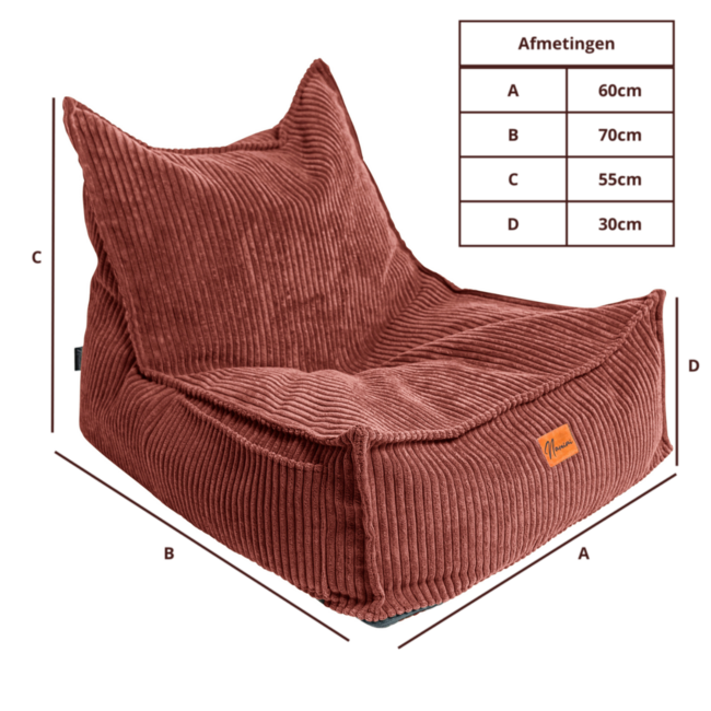 Kindersitzsack Corduroy rosa – handgefertigt, bequem und sicher