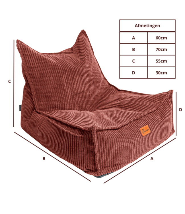 Kinderzitzak corduroy roze – handgemaakt, comfortabel en veilig