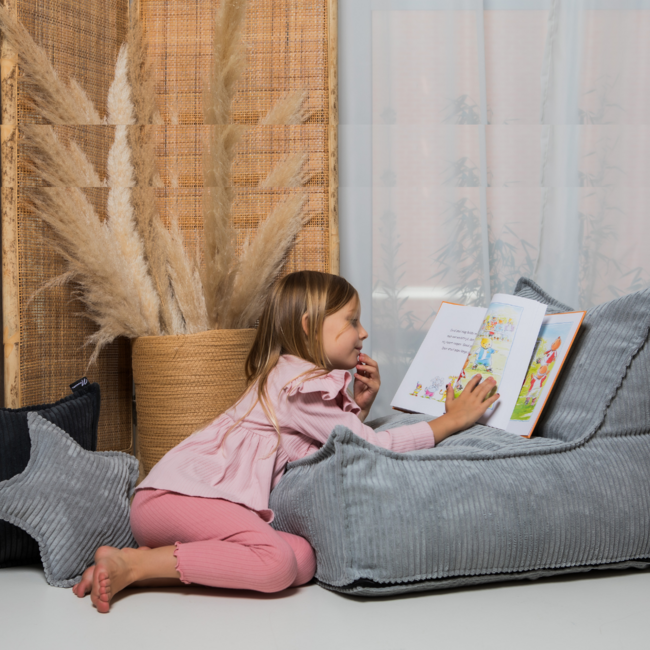 Kids beanbag corduroy  grey – handmade, comfortable and safe