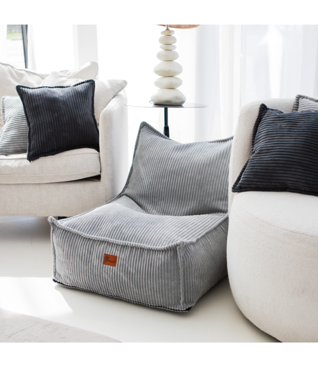 Kinderzitzak corduroy grijs – handgemaakt, comfortabel en veilig