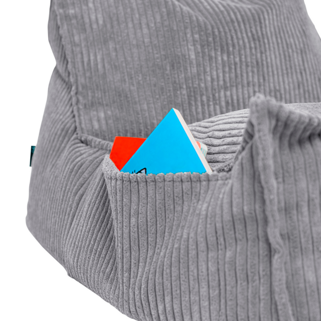 Kinderzitzak corduroy grijs – handgemaakt, comfortabel en veilig