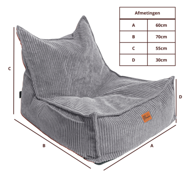 Pouf enfant velours gris – fait main, confortable et sûr