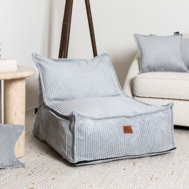 Kinderzitzak corduroy grijs – handgemaakt, comfortabel en veilig