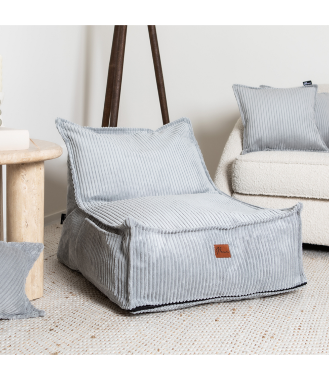 Kinderzitzak corduroy grijs – handgemaakt, comfortabel en veilig