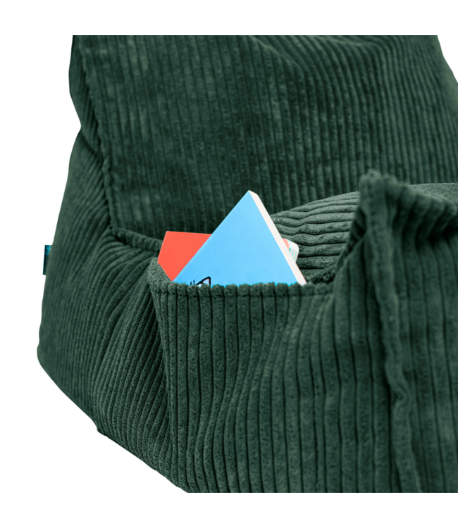 Kinderzitzak corduroy groen – handgemaakt, comfortabel en veilig