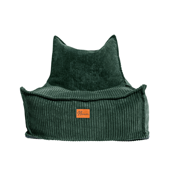 Kids beanbag corduroy  green  – handmade, comfortable and safe