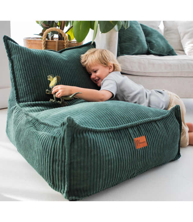 Kinderzitzak corduroy groen – handgemaakt, comfortabel en veilig