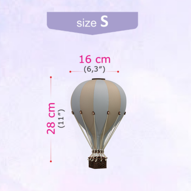 Dekorativer Luftballon Größe S Beige/Hellblau – Handgefertigtes Accessoire von Super Balloon