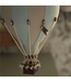 Decoratieve luchtballon maat S beige/lichtblauw – Handgemaakt accessoire van Super Balloon