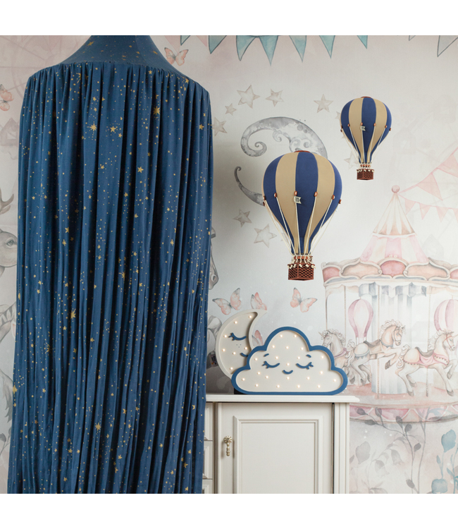 Decoratieve luchtballon maat S beige/blauw – Handgemaakt accessoire van Super Balloon