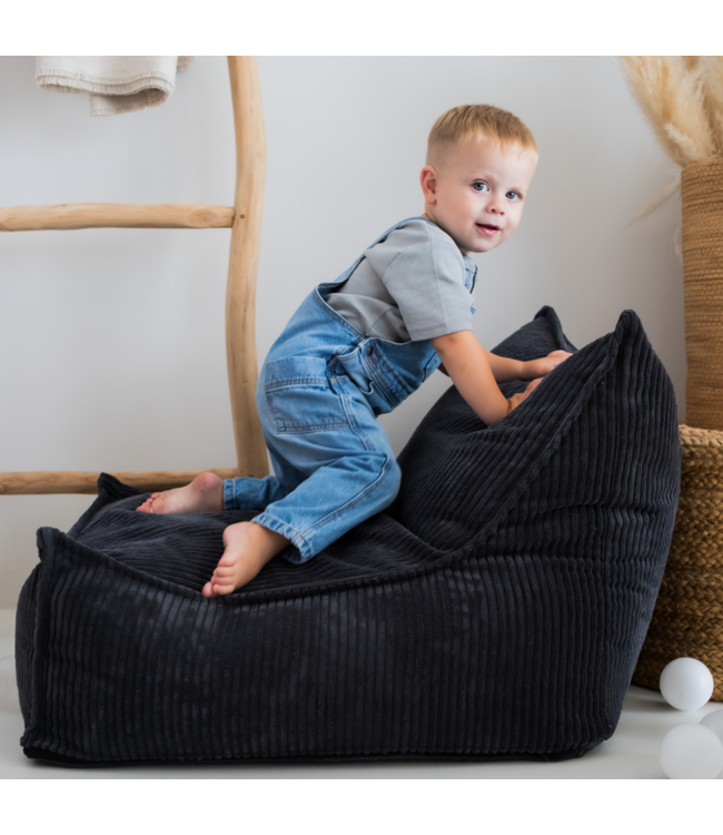 Kinderzitzak corduroy donker grijs – handgemaakt, comfortabel en veilig
