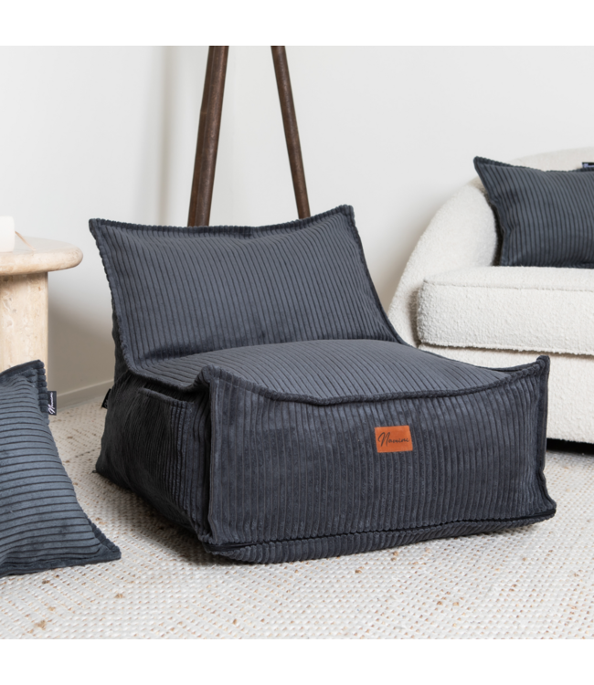 Kinderzitzak corduroy donker grijs – handgemaakt, comfortabel en veilig