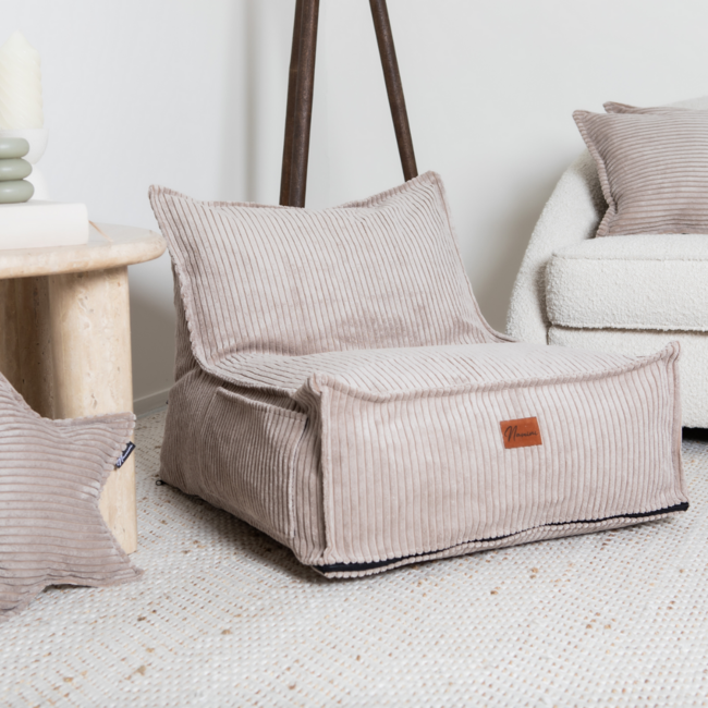 Sitzsack aus Cordstoff | Dunkelbeige | Bequem und stilvoll