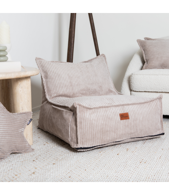 Zitzak in corduroy stof | Donker beige | Comfortabel en stijlvol