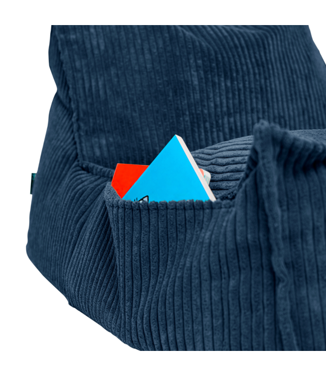 Kinderzitzak corduroy blauw– handgemaakt, comfortabel en veilig