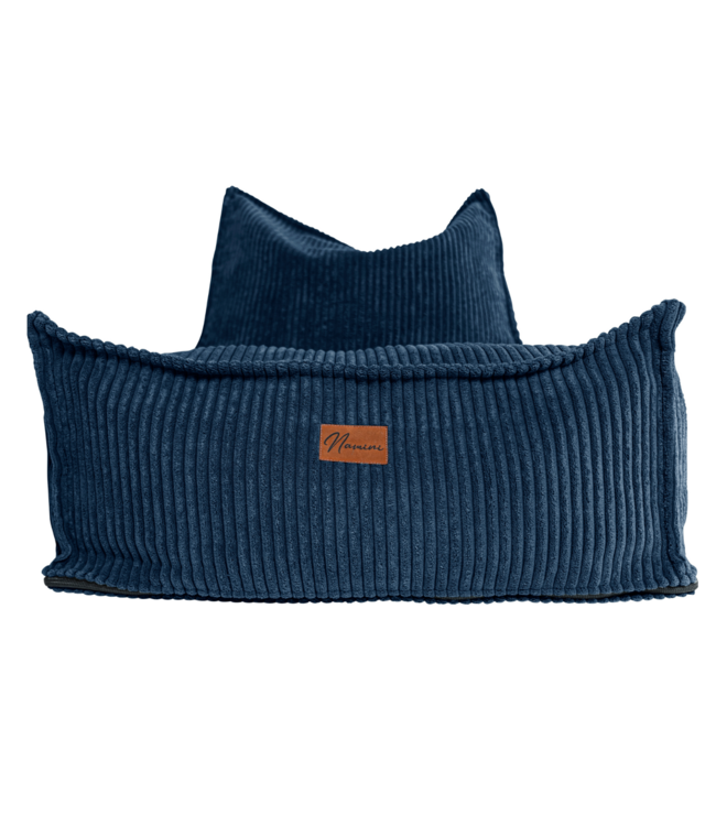 Kinderzitzak corduroy blauw– handgemaakt, comfortabel en veilig