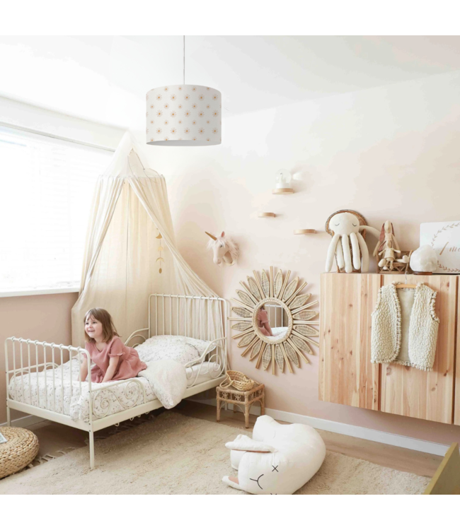 Kinderkamer hanglamp madeliefjes in wit – sfeervolle verlichting voor baby en kind