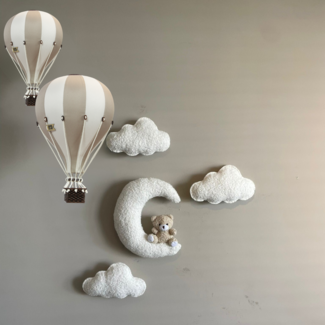 Little Joya Wanddecoratie wolkenset met beertje op maan | 4-delig