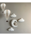 Wanddecoratie set van 4 delen met schattige wolkjes en een beertje op de maan