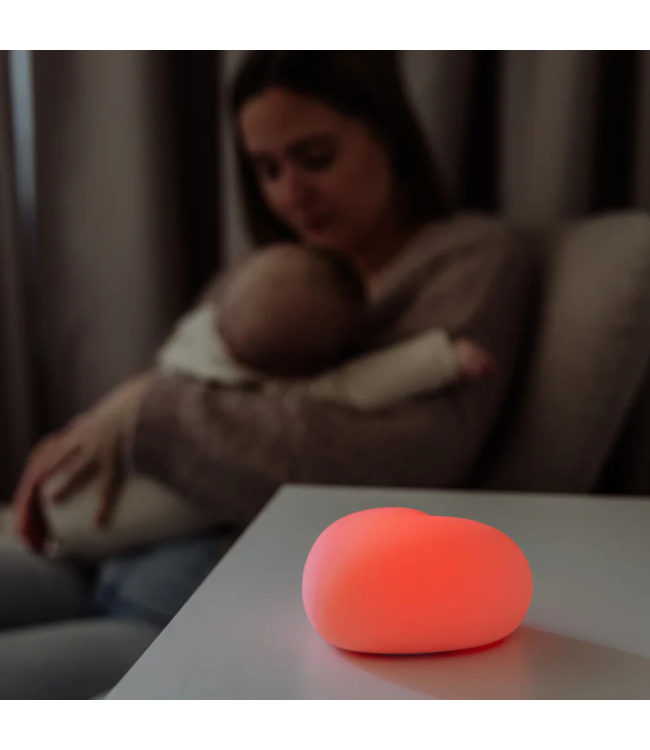Hartvormig voedingslampje in dusty pink – zacht wit en rood licht, touchbediening en oplaadbare batterij voor nachtelijke voedingen