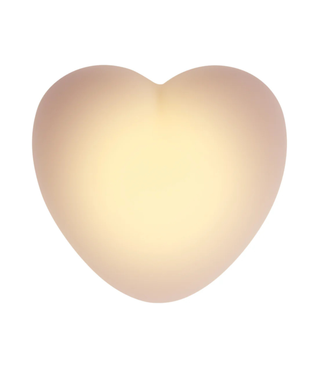 Hartvormig voedingslampje in dusty pink – zacht wit en rood licht, touchbediening en oplaadbare batterij voor nachtelijke voedingen