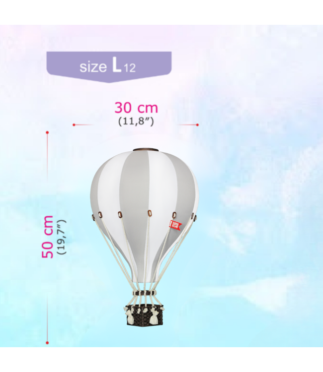 Luchtballon decoratie wit en lichtgrijs voor een sfeervolle kinderkamer