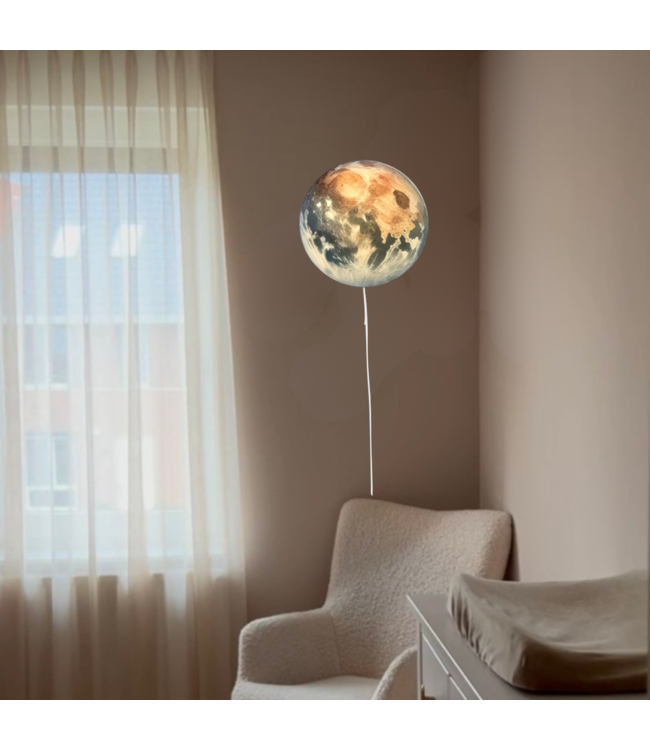 Sfeervolle wandlamp in de vorm van de Aarde
